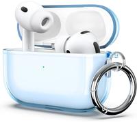 ULAK for Airpods Pro 3 Case Clear, Soft TPU Shockproof Anti-Yellowing Protective Cover Case for Airpods Pro 3rd Generation (2025) with Ring Keychain,Front LED Visible- Clear Blue