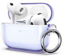 ULAK for Airpods Pro 3 Case, Clear Soft TPU Shockproof Anti-Yellowing Protective Cover Case for Airpods Pro 3rd Generation (2025) with Ring Keychain,Front LED Visible,Purple