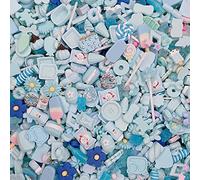 Ulalaza 100pcs Cute Slime Charms Mixed Set Resin Flatback for DIY Craft Making Ornament Scrapbooking Beads Assorted Candy Fruit Cake Trellis