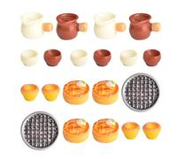 Ulalaza 100pcs Resin Mini Ornament Dining Plate Flowerpot Slime Charms Mixed Set Handicrafts Accessories DIY Miniature Scene Layout Micro Home Decoration