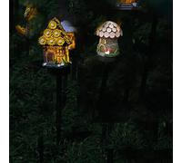 Ulalaza 2PCS Garden Solar Lights Multi-Color Changing LED Flower Stake Light Decorative Landscape Lawn Yard Outdoor Lights 70 * 140 * 430mm/3 * 6 * 17inch Sold as Two as Shown