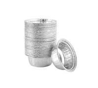 Ulalaza 30 PCS Round 10.6X4.2cm Disposable Aluminum Foil Trays Tin Foil Pot Roasting Trays Containers for Baking Cooking Frozen Storage of Food