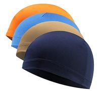 Ulalaza 4PCS Skull Cap Cycling Helmet Liner Sweat Wicking Hat Sports Caps Chemo Beanie