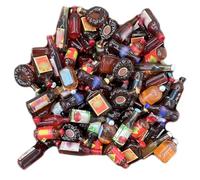 Ulalaza 50pcs Resin Mini Fence Drift Bottle Slime Charms Mixed Set Handicrafts Accessories DIY Miniature Scene Layout Micro Home Decoration