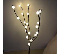 Ulalaza 70cm 2 Branches 40 LED Bulbs Twig Lamp Battery Operated LED Lighted Willow Branches Vase Fillers Use for Christmas Home Party Decoration Indoor Outdoor