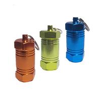 Ulalaza Aluminum Waterproof Pill Holder with Keychain, 1 Compartment, Outdoor Medicine Bottle Seal First Aid Drug Holder