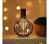 Ulalaza Black Metal Wire Table Lamp Modern Iron Basket Cage Style Night Light Retro Bedside Desk Stand lights Nightstand for Bedroom Living Room