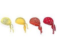 Ulalaza Breathable Bandana Hat Cotton Durag Headwrap Pirate Cap Skull Caps Mens Womens