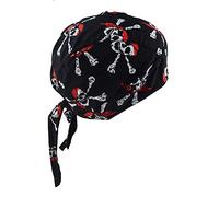 Ulalaza Breathable Bandana Hat Cotton Durag Headwrap Pirate Cap Skull Caps Mens Womens