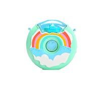 Ulalaza Cute Donut Kettle Water Cup Children's Water Cup Creative Gift Round Water Bottle with Straw Outdoor Anti Fall Portable Strap Water Cup Outdoor Movement 13 oz (380ml)