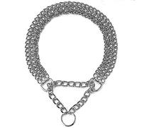 Ulalaza Dog Collar Leash Chain Set Adjustable Training Collars Choke Necklace P Chock Metal Link Choker Controlled Pulling for Pet