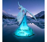 Ulalaza Fire Dragon lamp ice Dragon lamp 3D Printing Night lamp Moon lamp with USB Gift Suitable for Decorating Bedroom