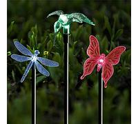 Ulalaza Garden Solar Lights Multi-color Changing LED Flower Stake Light Decorative Landscape Lawn Yard Outdoor Lights