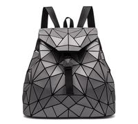 Ulalaza Geometric Backpack Holographic Reflective Backpacks Fashion Backpack