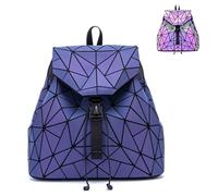 Ulalaza Geometric Backpack Holographic Reflective Backpacks Fashion Backpack