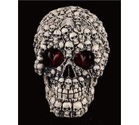 Ulalaza Gifts Decor Grinning Realistic Replica Human Skull Home Statue