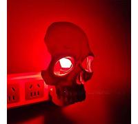 Ulalaza Human Skull Light New Halloween Handcrafted Skull Night Light for Home Room Decor Plug into Wall Decorative