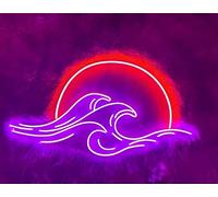 Ulalaza LED Decorative Lights USB Interface Mountains Sunrise Sunset Led Neon Signs Home Decoration Wall Art Christmas Brightness Adjustable 40X38cm
