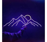 Ulalaza LED Decorative Lights USB Interface Mountains Sunrise Sunset Led Neon Signs Home Decoration Wall Art Christmas Brightness Adjustable 42X30cm