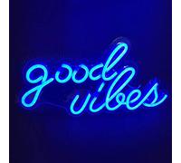 Ulalaza Neon Light Sign LED Good Vibes Night Lights USB Operated Decorative Marquee Sign Bar Pub Store Club Garage Home Party Decor