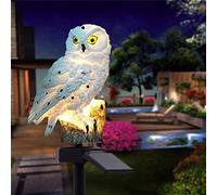 Ulalaza Outdoor Solar-Powered LED Owl Shaped Lamp - Waterproof Garden Stake Lights for Walkway