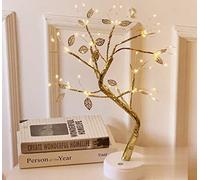 Ulalaza Starry Copper String Tree Branch Lamp LED Battery Operated or USB Supply Warm Wire Bedside Light with Touch Switch for Home Room Decor