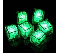 Ulalaza Waterproof Led Ice Cube 12 Pack Multi Color Flashing Glow in The Dark LED Light Up Ice Cube for Bar Club Drinking Party Wine Wedding Decoration