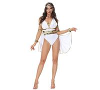 Ulalaza Women's Cosplay Costume Cleopatra Greek Goddess Ancient Roman Warrior Uniform Outfit for Halloween Party