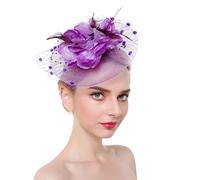 Ulalaza Women's Fascinators Hat Hair Clip Feather Wedding Bridal Cocktail Hat Derby Church Banquet for Girls