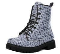 Ulalaza Women's Lace-Up Combat Boots Vintage Pattern Print Chunky Platform-Sole Ankle Booties Tiger Stripe Camo Casual Printed Short Boots