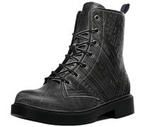 Ulalaza Women's Lace-Up Combat Boots Vintage Pattern Print Chunky Platform-Sole Ankle Booties Tiger Stripe Camo Casual Printed Short Boots