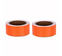 ULANEKWCJ Warning Barrier Tape Reflective Tape Multicolor 10Mx5CMx0.4MM Pack of 2(Oranje)