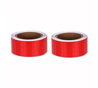 ULANEKWCJ Warning Barrier Tape Reflective Tape Multicolor 10Mx5CMx0.4MM Pack of 2(Red)