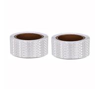 ULANEKWCJ Warning Barrier Tape Reflective Tape Multicolor 10Mx5CMx0.4MM Pack of 2(Wit)