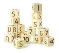 Ulanik Wooden Alphabet Blocks Toddler Montessori Toys for 3+ Year Olds Baby Wooden Building Blocks Game for ABC Learning and Reading - 16 Stacking Cubes