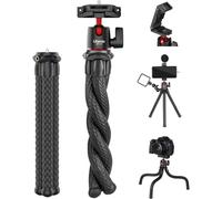 ULANZI Camera Tripod, Mini Flexible Tripod Stand with Hidden Phone Holder w Cold Shoe Mount, 1/4'' Screw for Magic Arm, Universal for iPhone 11 Pro Max XS Max X 8 7 Samsung Canon Nikon Sony Cameras