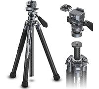 ULANZI F38 Video Travel Tripod, 61.4" Lightweight Carbon Fiber Camera Tripod with Quick Release 1/4" Screw & Video Head, for Most Cameras/DSLR/Projector, Weight 2.38lbs, Maxload 22lbs