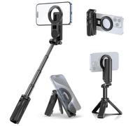 ULANZI JJ03 Magnetic Bluetooth Selfie Stick, 3 in 1 Mini Extendable Tripod, Cell Phone Holder, Smartphone Capgrip with Remote Control, for iPhone 12-16 Magsafe/Samsung/Android Smartphone