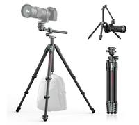 ULANZI JJ05 184 CM Carbon Fiber Camera Tripod, Overhead Travel Tripod w/Central Column and UKA Quick Release Plate for Cameras/DSLR/Projector/Camcorder, Horizontal Stand, Weight 1.56kg, Maxload 18kg