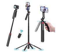 ULANZI MA09 71'' Phone Tripod, Selfie Stick Cell Phone Tripod Stand with Wireless Remote Control 360° for Rotation Travel Selfie Video Recording Live Compatible with iPhone Android Camera Action GoPro