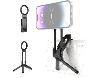 Ulanzi MA38 Smartphone Tripod, MagSafe Compatible, Selfie Stick, Smartphone Stand, Foldable, Magnetic Included, Hook, Multi-Functional, 360° Rotation, 1/4 Screw Hole, Aluminum, Portrait/Portrait