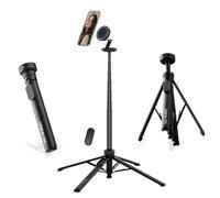 ULANZI Magnetic Phone Tripod, MT85 Auto Open Tripod with Enhanced 4-Leg, 60'' Selfie Stick Extendable Phone Stand, for Content Creation/Vlog, Compatible with iPhone 17/16/15/14/13/12 (Black)
