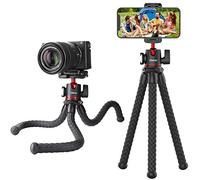 ULANZI MT-33 Camera Tripod w 2 Cold Shoe,Flexible Stand w Hidden Phone Holder, 1/4'' Thread for Magic Arm, Universal for iPhone 17 16 15 14 Pro Max Samsung Canon Nikon Sony DJI Pocket 3 Cameras