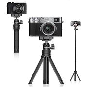 ULANZI MT-34 Mini Tripod Extendable Pole with Smartphone Adapter, Camera Tripod Stand with 360° Rotating Ball Head for DSRL Cameras, Selfie Stick for iPhone/Huawei/Samsung Smartphone