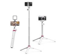 ULANZI MT-44 Mobile Phone Camera Tripod 147cm 2-in-1 Selfie Stick with Bluetooth Remote, 360° Ball Head, Cold Shoe Mount, 1/4" Thread, Compact Travel Tripod for DSLR Cameras Action Cameras, White