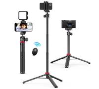 ULANZI MT-44 Mobile Phone Camera Tripod 147cm 3-in-1 Selfie Stick with Bluetooth Remote， 360° Ball Head， Cold Shoe Mount， 1/4" Thread， Compact Travel Tripod for DSLR Cameras Action Cameras Smartphone