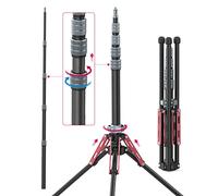 ULANZI MT-49 Carbon Fiber Light Stand Tripod for Camera, LED Video Lights, Ring Strobes, Monolights, Reflectors, Softboxes - Black and Red