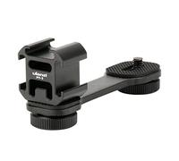ULANZI PT-3 Triple Cold Shoe Mount Adapter Aluminium for Gimbal (DJI Osmo Mobile 2/3, Zhiyun, Feiyutech), Camera and Smartphone Vlog Video Microphone Extension Bar,Black