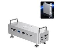 ULANZI QT03 Docking Station & Stand with NVME SSD Enclosure 40Gbps, 10-in-1 with 10 Gbps 4 USB C-A/Audio/4K HDMI/SSD/Hub/TF/SD Port Compatible with Mac mini M4, M4 Pro/Dell/HP/Lenovo/iPhone and More