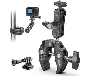 ULANZI R094 Super Clamp Camera Clamp Monitor Mount with 1/4'' & 3/8'' Scew, 360° Double Ballhead Magic Arm for Sony Canon Nikon DSLR Camara, Ronin, Microphone, Video Light, Rod, Cross Bar
